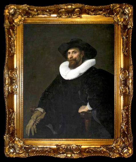 framed  Bartholomeus van der Helst Portrait of a Gentleman, ta009-2